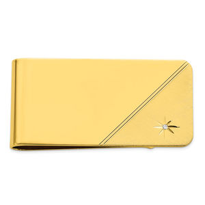 Gold-plated Kelly Waters Star Cut .001ct. Diamond Men's Gifts Money Clip